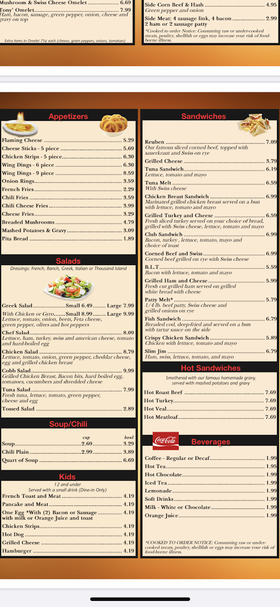 Tony's Coney Island & grill Menu - Image 3
