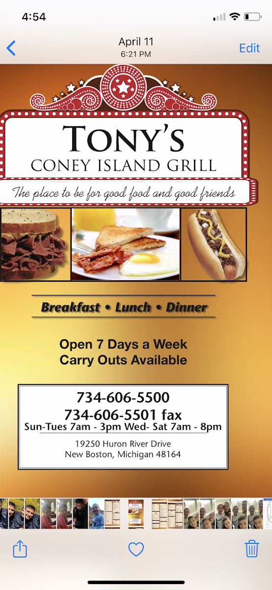 Tony's Coney Island & grill Menu - Image 4