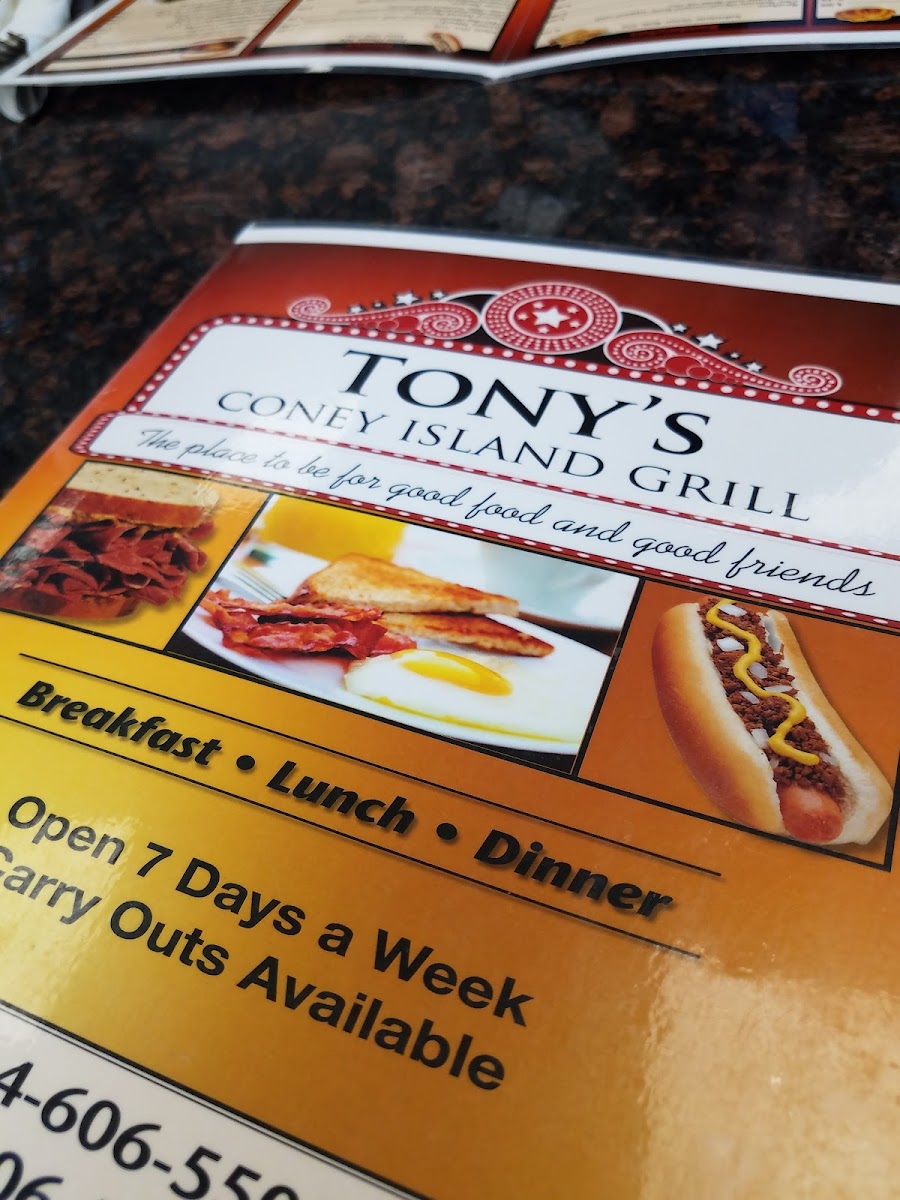 Tony's Coney Island & grill Menu - Image 6